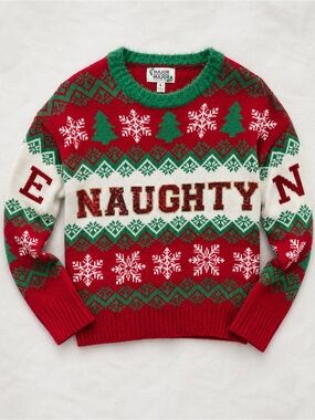 Red 'Naughty' Holiday Crewneck Sweater